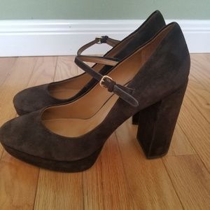 Coach heels brown suede 10